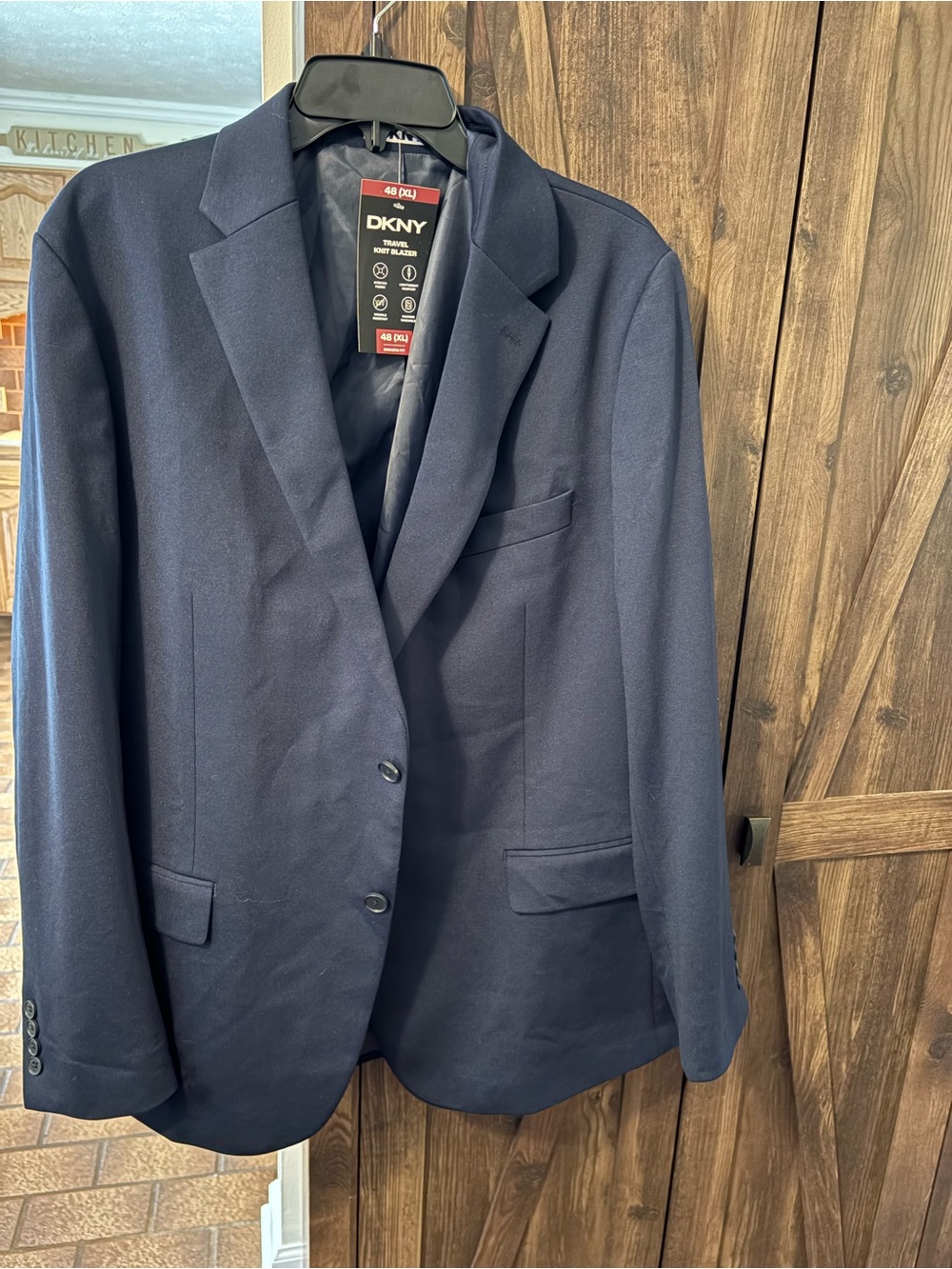 DKNY Men's Dark Navy Two-Button Blazer